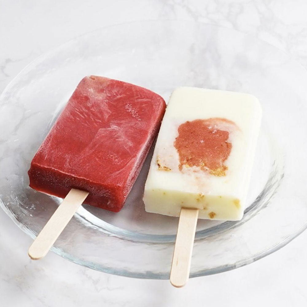 白金スイーツ 手作りアイスキャンディ ダブルベリー&いちごのミルフィーユ 2種各1本