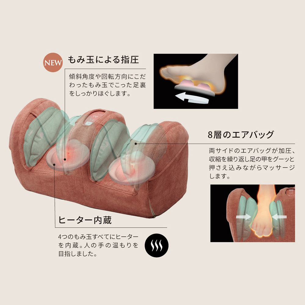 アテックスルルド プロもみ フットマッサージャーAX-HP117br(オレンジブラウン)