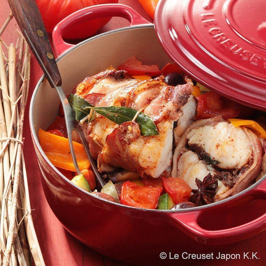 ル・クルーゼ シグニチャーココット・ロンド 22cm(チェリーレッド)