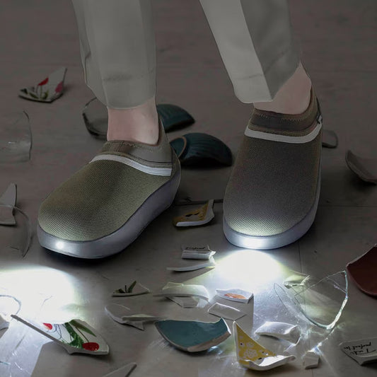 防災ブランド「SONAENO」 防災ライトルームシューズ グリーン(L)