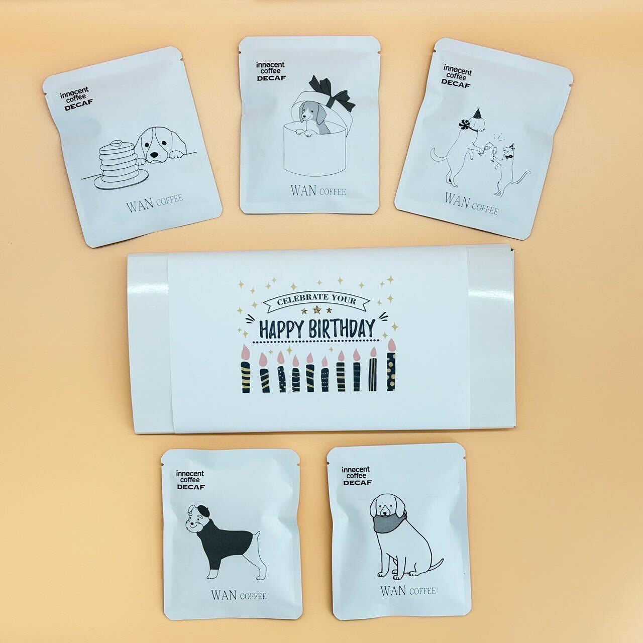 【お誕生日版】デカフェコーヒー専門 イノセントコーヒー WAN coffeeドリップバッグセット 5pc