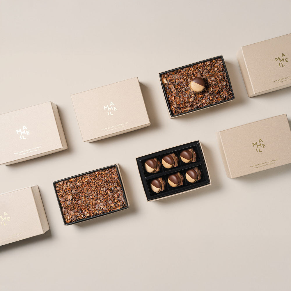 MAMEIL NAMA CHOCOLATE MACARON(生チョコレートマカロン)‑Chocolate‑6個