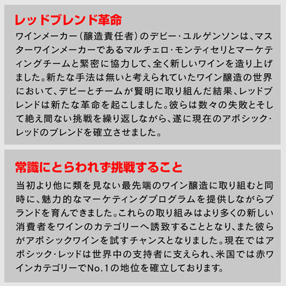 アポシック ワイン4本セット【クール便】