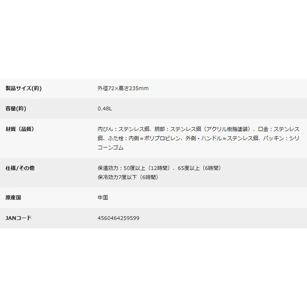 キャプテンスタッグ モンテ ハンガーボトル480(サックス)