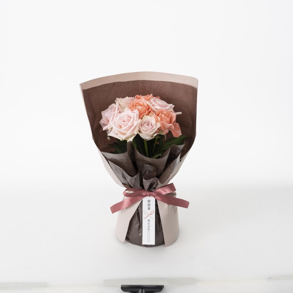 ホシファーム 届いた姿でそのまま飾れるスタンディング薔薇ブーケ スイート8本