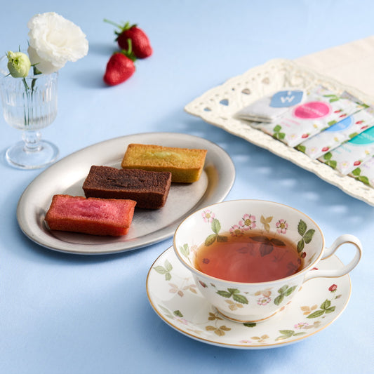 ウェッジウッド　ワイルドストロベリーティーバッグ4種飲み比べ＆フィナンシェ3種食べ比べ（7個）