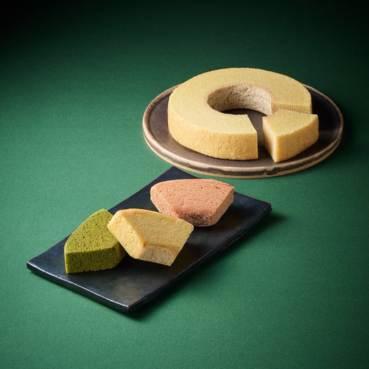 なだ万監修　絆のかさなりバウムクーヘン2種食べ比べ　大納言＆和三盆（4個）