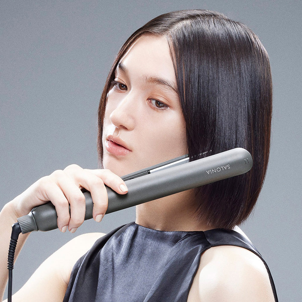 SALONIA ｽﾑｰｽｼｬｲﾝ　ｽﾄﾚｰﾄｱｲﾛﾝ24㎜SAL23105BK　ブラック