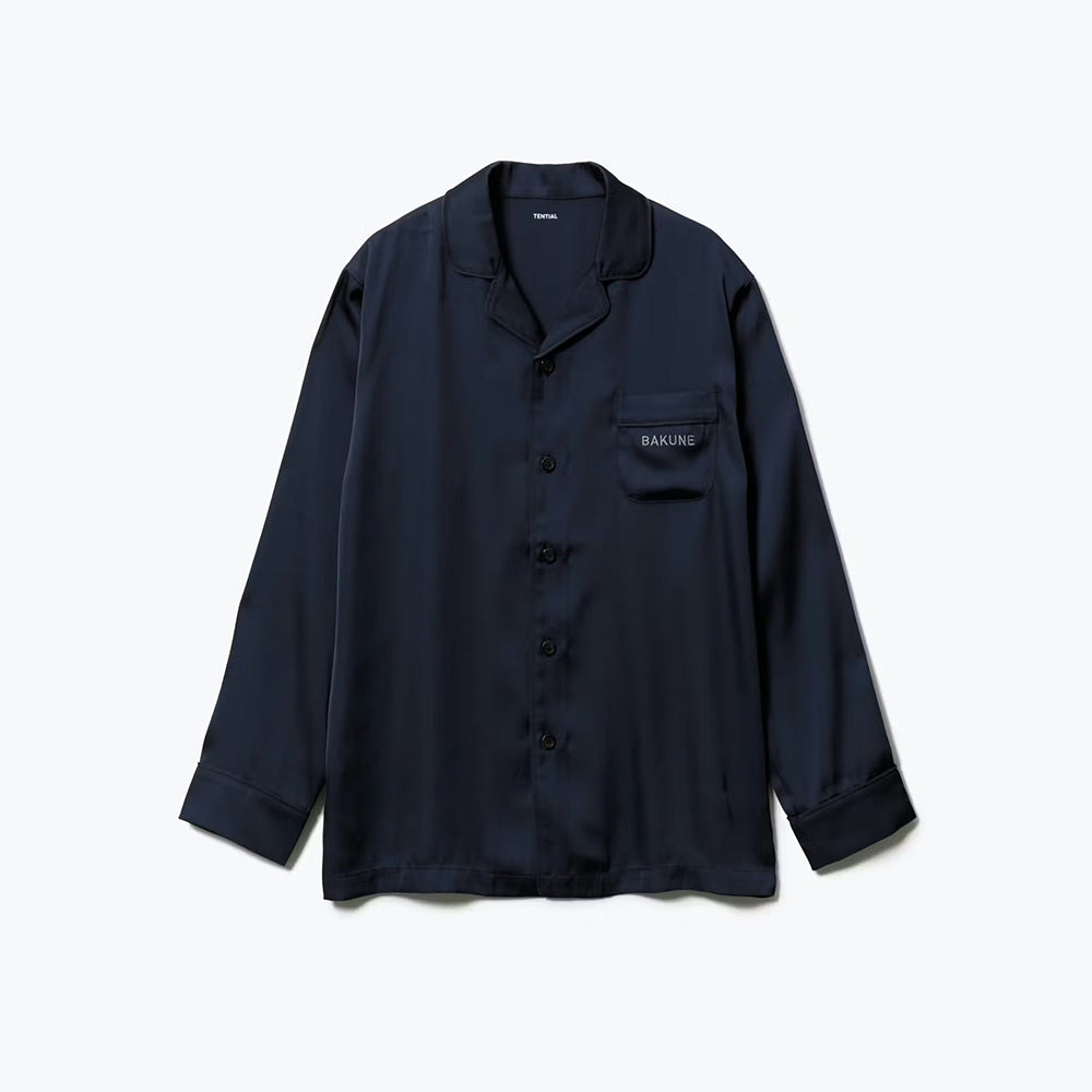 リカバリーウェア BAKUNE パジャマサテン上下(Unisex) ネイビーS