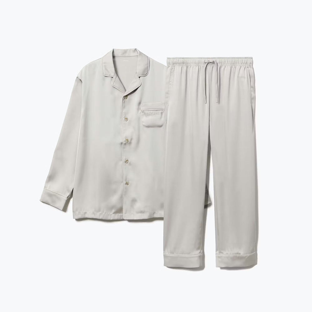 リカバリーウェア BAKUNE パジャマサテン上下(Unisex) グレージュS