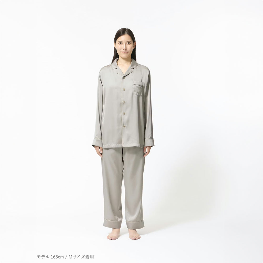 リカバリーウェア BAKUNE パジャマサテン上下(Unisex) グレージュM