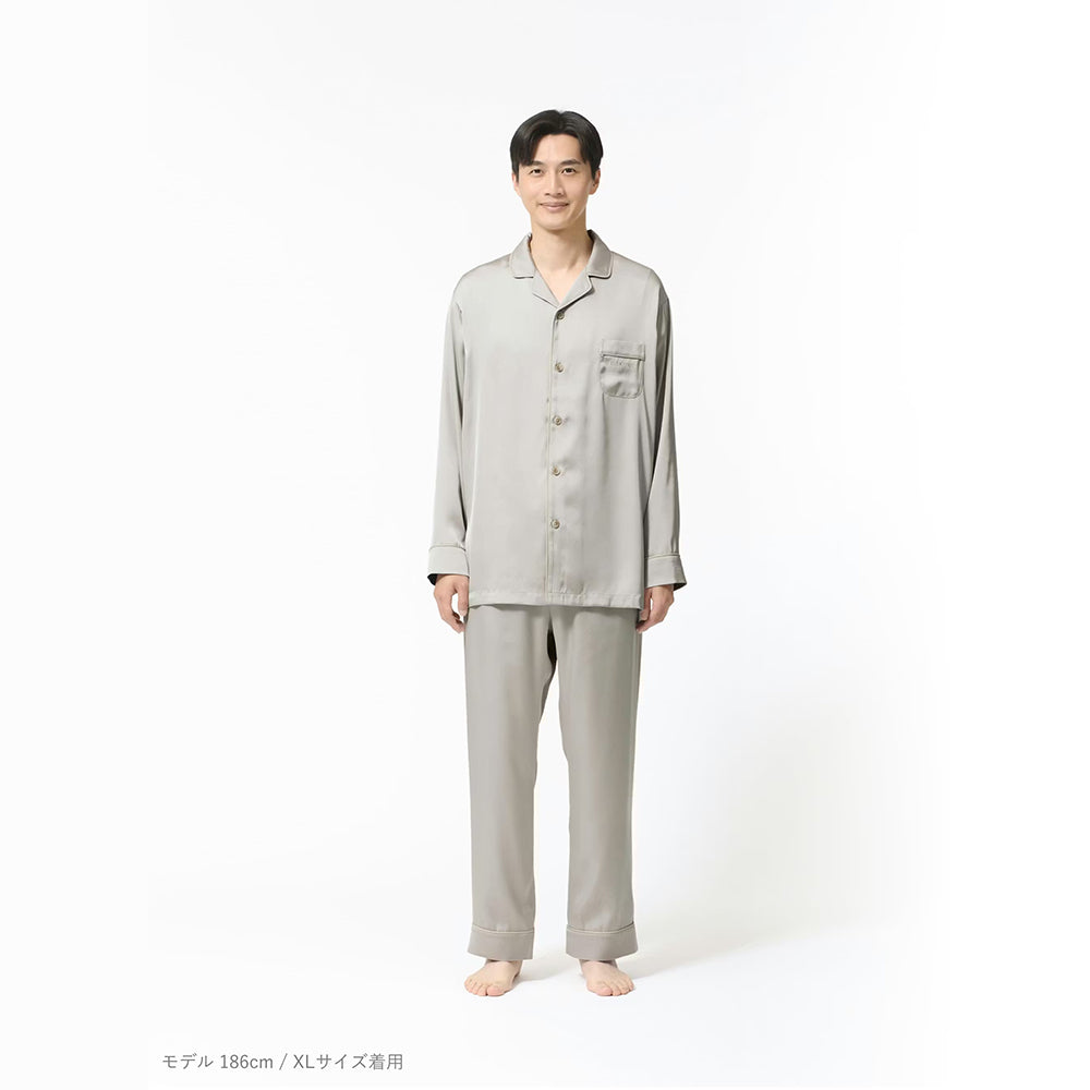 リカバリーウェア BAKUNE パジャマサテン上下(Unisex) グレージュM