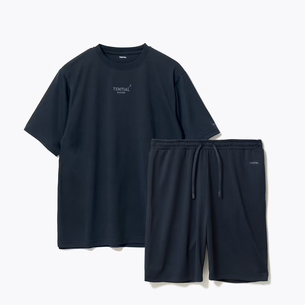 リカバリーウェア BAKUNE Dry Men's 半袖上下セット ネイビー M 【一般医療機器】