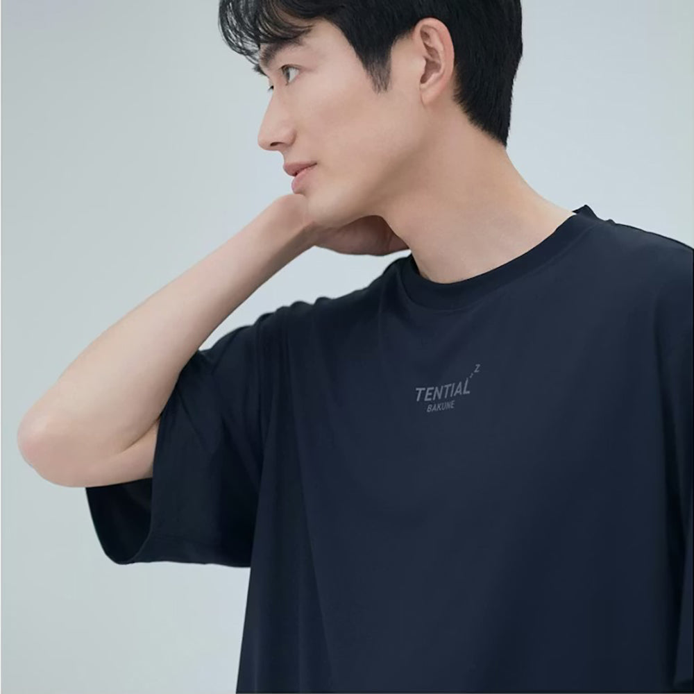 リカバリーウェア BAKUNE Dry Men's 半袖上下セット ネイビー L 【一般医療機器】
