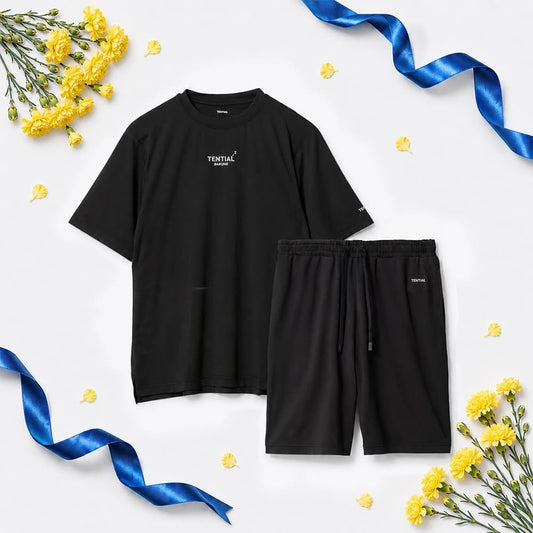 リカバリーウェア BAKUNE Dry Men's 半袖上下セット ブラック XL 【一般医療機器】