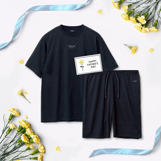 【父の日カード】 リカバリーウェア BAKUNE Dry Men's 半袖上下セット ネイビー XL 【一般医療機器】