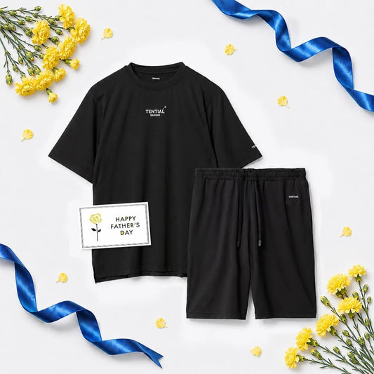 【父の日カード】 リカバリーウェア BAKUNE Dry Men's 半袖上下セット ブラック M 【一般医療機器】