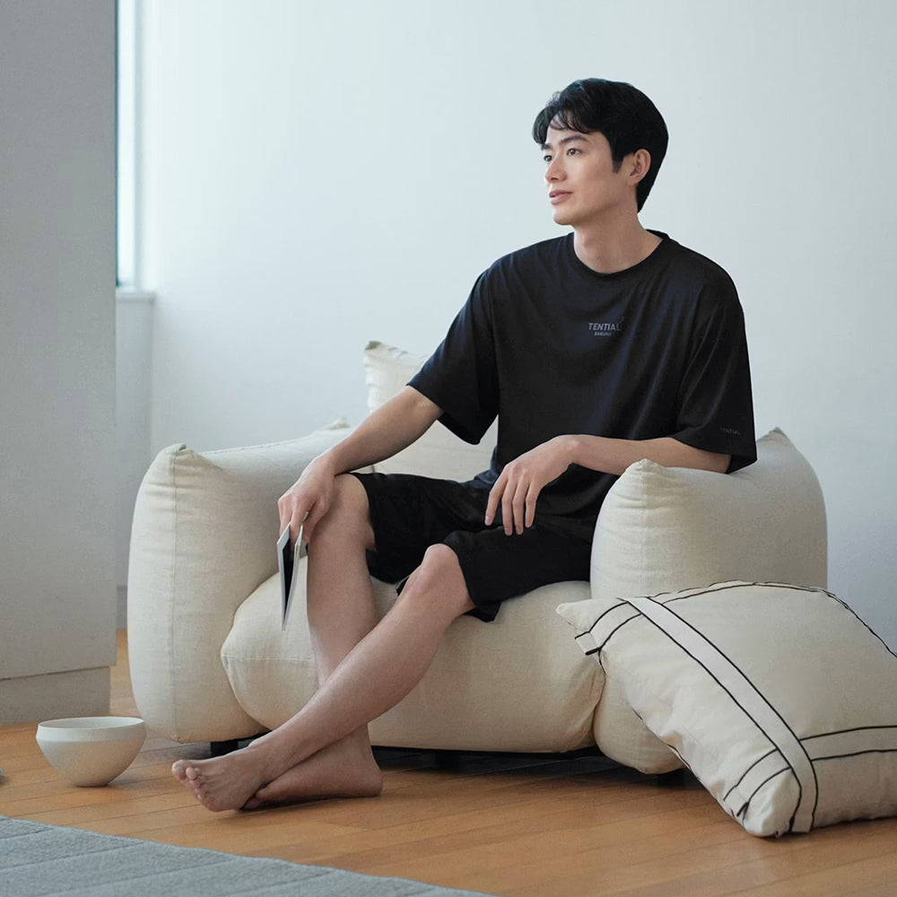【父の日カード】 リカバリーウェア BAKUNE Dry Men's 半袖上下セット ブラック XL 【一般医療機器】