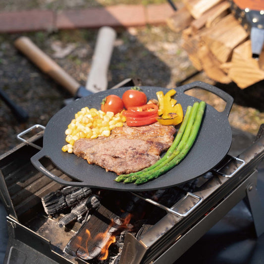 キャプテンスタッグ　ラウンド グリルプレート 25cm