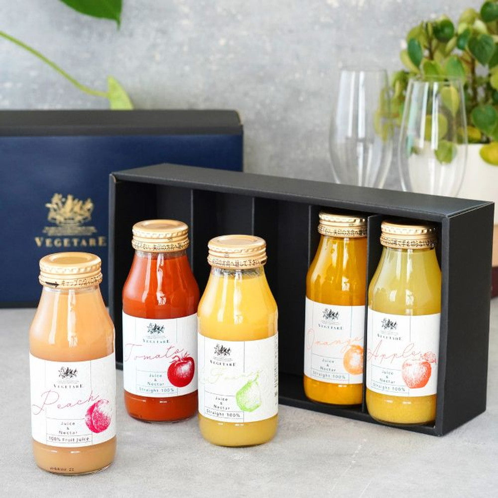 ベジターレ　国産ストレート100%ジュース＆ネクター5種飲み比べ(各種フルーツ＆トマト)