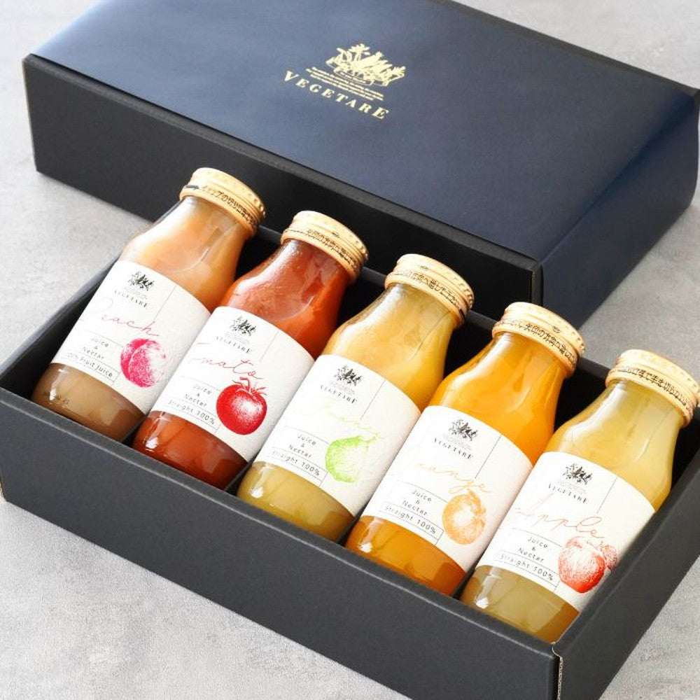 ベジターレ　国産ストレート100%ジュース＆ネクター5種飲み比べ(各種フルーツ＆トマト)