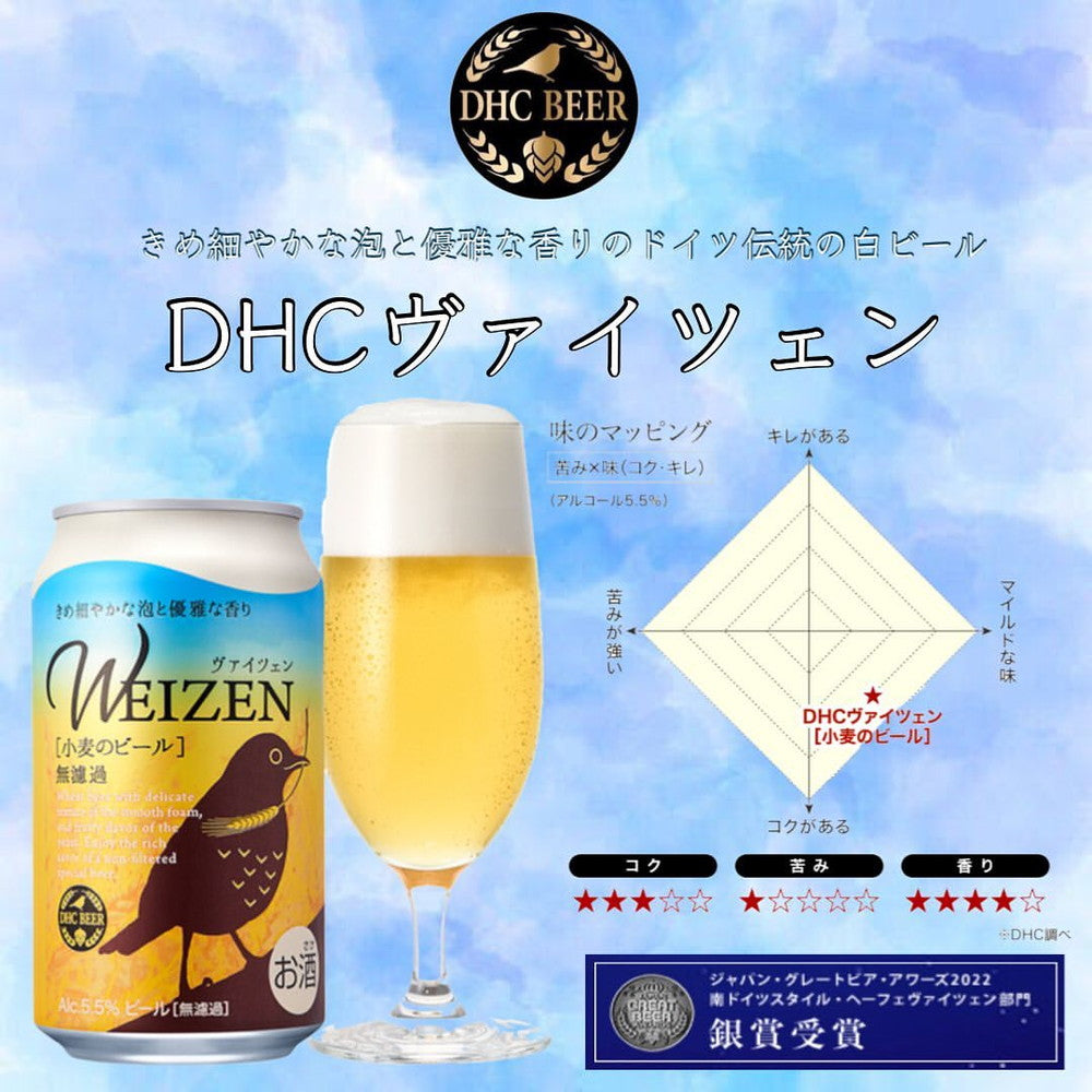 ＤＨＣビール　ラガー×ホワイト　飲み比べアソートセット(3缶・3瓶セット)