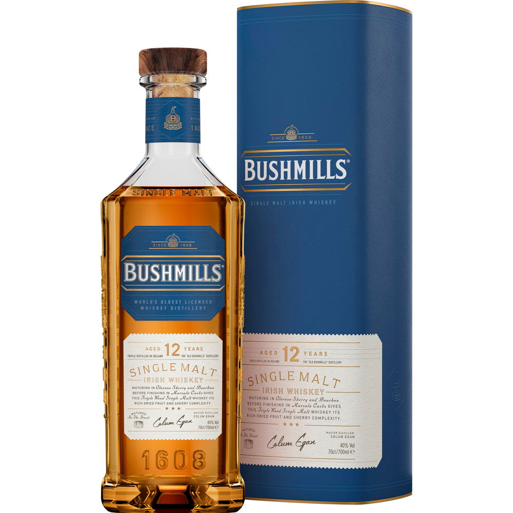 アイリッシュウイスキー BUSHMILLS(ブッシュミルズ)シングルモルト12年 700ml 1本