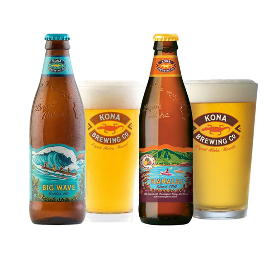 ハワイクラフトビール コナビール 2種飲み比べ(ビッグウェーブ&ハナレイアイランドIPA 各2本)瓶355ml