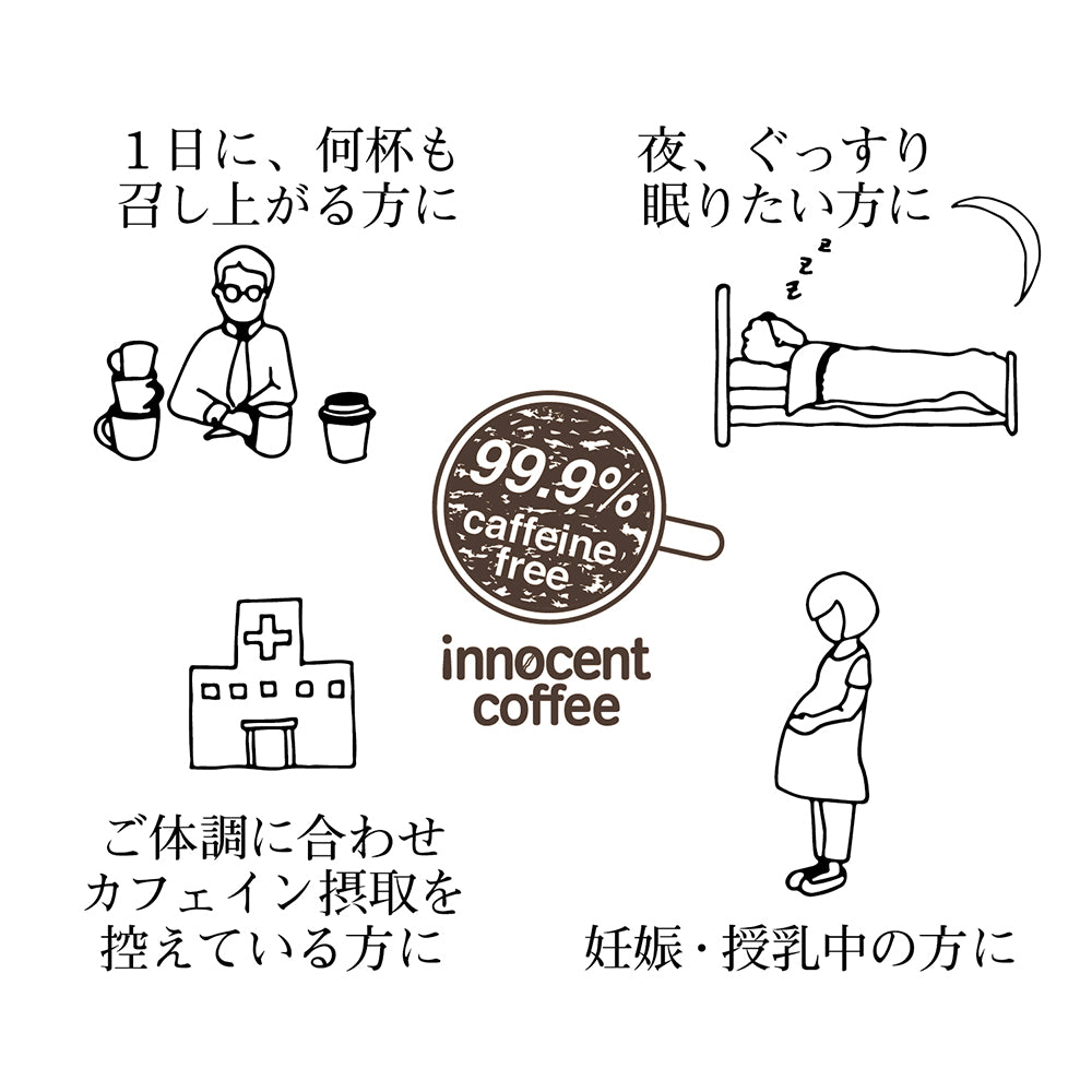 「innocent coffee」シロクマカフェデカフェコーヒーセット(コーヒーバッグ3種・ディカフェオレ詰め合わせ)